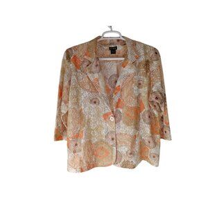 ELCC Women's Multicolor Collered Short Sleeve Button Down Shirt Size 2X